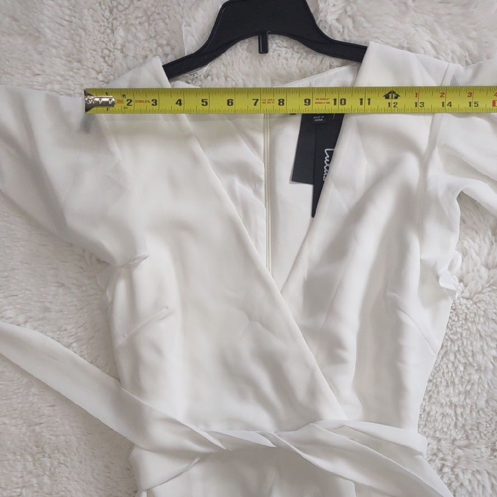 LULUS Elegant White Wrap Dress - Picture 12 of 16